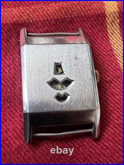 Vintage 1930s Art Deco Jump Hour Watch for Repair Restore Parts NO WORK AS IS
