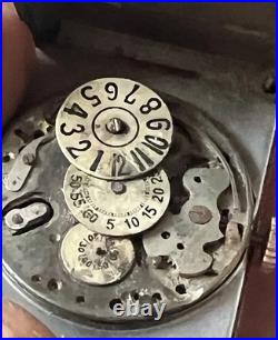 Vintage 1930s Art Deco Jump Hour Watch for Repair Restore Parts NO WORK AS IS