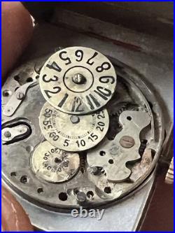 Vintage 1930s Art Deco Jump Hour Watch for Repair Restore Parts NO WORK AS IS