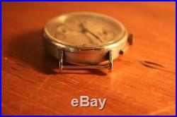 Vintage 1930s chronograph watch NICELY with omega crown for parts or repair