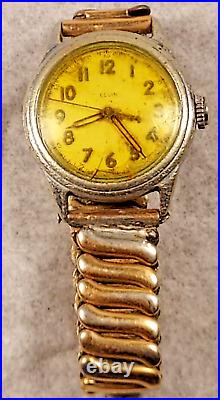 Vintage 1942 Elgin WWII Watch Grade 532 15J FOR PARTS/REPAIR SN# E213874