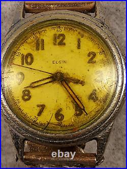 Vintage 1942 Elgin WWII Watch Grade 532 15J FOR PARTS/REPAIR SN# E213874