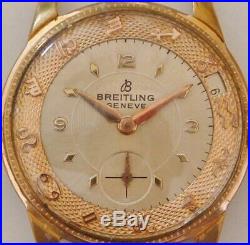 Vintage 1950's 1960's Mens Breitling 17 Jewels Swiss Watch Runs Parts Repair