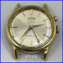 Vintage 1950's VULCAIN CRICKET Men's Alarm Watch For Parts Or Repair
