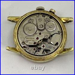 Vintage 1950's VULCAIN CRICKET Men's Alarm Watch For Parts Or Repair