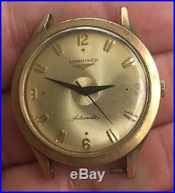 Vintage 1950s Longines Men's Automatic Wrist Watch Unusual Dial Parts Or Repair