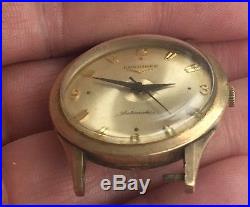 Vintage 1950s Longines Men's Automatic Wrist Watch Unusual Dial Parts Or Repair
