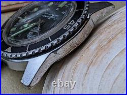 Vintage 1960's Mortima SuperDatomatic French Diver Watch RUNS FOR PARTS/REPAIR