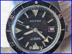 Vintage 1960's Nastrix All SS Diver withWarm Patina, AS 1701 Mvmt FOR PARTS/REPAIR Vintage 1960's Nastrix All SS Diver withWarm Patina, AS 1701 Mvmt FOR PARTS/REPAIR