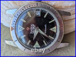 Vintage 1960's Zodiac Sea Wolf Diver withMint Dial, Signed Crown FOR PARTS/REPAIR