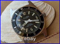 Vintage 1970's Belforte 666 FT Diver Watch withOrig Crown, Runs FOR PARTS/REPAIR