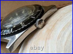 Vintage 1970's Belforte 666 FT Diver Watch withOrig Crown, Runs FOR PARTS/REPAIR