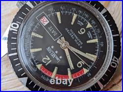 Vintage 1970's Lord Nelson Datomatic 5 ATM Diver withPatina, Runs FOR PARTS/REPAIR