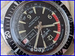 Vintage 1970's Lord Nelson Datomatic 5 ATM Diver withPatina, Runs FOR PARTS/REPAIR