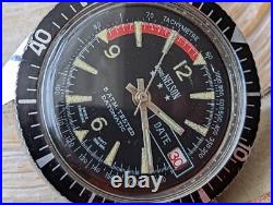 Vintage 1970's Lord Nelson Datomatic 5 ATM Diver withPatina, Runs FOR PARTS/REPAIR