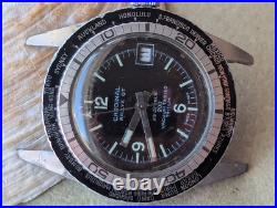 Vintage 1970s Cardinal Rallye GT World Time Diver withPatina, Runs FOR PARTS/REPAIR