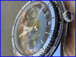 Vintage 1970s Cardinal Rallye GT World Time Diver withPatina, Runs FOR PARTS/REPAIR