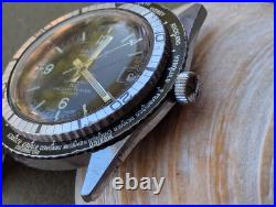 Vintage 1970s Cardinal Rallye GT World Time Diver withPatina, Runs FOR PARTS/REPAIR