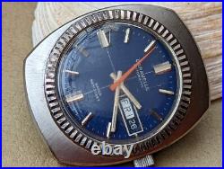 Vintage 1971 Caravelle Day-Date Watch withBlue Dial, AS 1916 Mvmt FOR PARTS/REPAIR