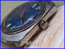 Vintage 1971 Caravelle Day-Date Watch withBlue Dial, AS 1916 Mvmt FOR PARTS/REPAIR