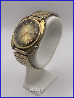 Vintage 1972 N2 Bulova Accutron Date Men's Watch HGE Bezel, Parts Or Repair