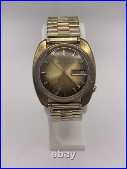 Vintage 1972 N2 Bulova Accutron Date Men's Watch HGE Bezel, Parts Or Repair