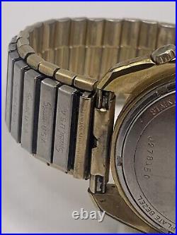 Vintage 1972 N2 Bulova Accutron Date Men's Watch HGE Bezel, Parts Or Repair