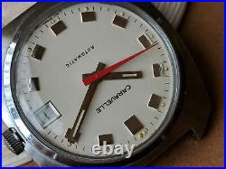 Vintage 1974 Caravelle West Germany Watch withSigned Crown, Runs FOR PARTS/REPAIR