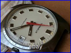 Vintage 1974 Caravelle West Germany Watch withSigned Crown, Runs FOR PARTS/REPAIR