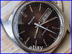 Vintage 1977 Bulova Day-Date Watch withBrowning Dial, Runs Strong FOR PARTS/REPAIR Vintage 1977 Bulova Day-Date Watch withBrowning Dial, Runs Strong FOR PARTS/REPAIR