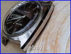 Vintage 1977 Bulova Day-Date Watch withBrowning Dial, Runs Strong FOR PARTS/REPAIR