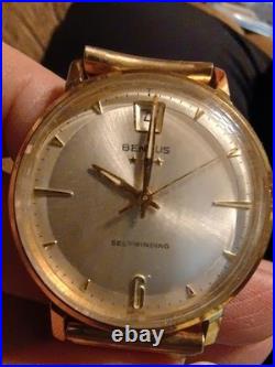 Vintage 50s Or 60s Benrus 3 star Self Winding Swiss Watch For Parts Or Repair