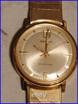 Vintage 50s Or 60s Benrus 3 star Self Winding Swiss Watch For Parts Or Repair
