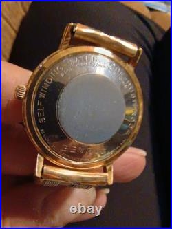 Vintage 50s Or 60s Benrus 3 star Self Winding Swiss Watch For Parts Or Repair