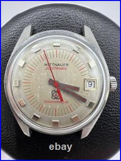 Vintage 70's Wittnauer Electronic Transistorized Men's Watch For Parts Repair