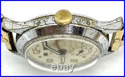 Vintage Alsta 17J Triple Date Wrist Watch For Parts / Repair