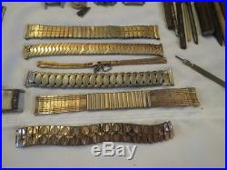 Vintage Antique Watchmaker Lot Watch Parts Repair Tools Bands from Jeweler
