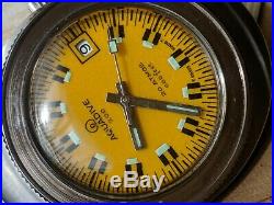 Vintage Aquadive 200 Diver withYellow Orange Dial, All SS Case FOR REPAIR/PARTS