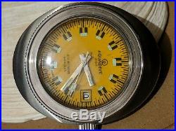 Vintage Aquadive 200 Diver withYellow Orange Dial, All SS Case FOR REPAIR/PARTS