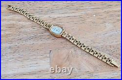 Vintage Armitron Diamond Quartz Watch Gold Tone Textured Strap (parts or repair)