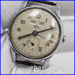 Vintage BRITIX Month Triple Date Calendar Watch 17 Jewels Rare For Parts/Repair