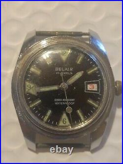 Vintage Belair mechanical 17 Jewels waterproof watch for parts or repairs A5