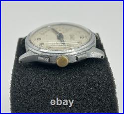 Vintage Bovet Chronograph Landeron 51 34mm Blue Tachymeter Dial Parts Repair