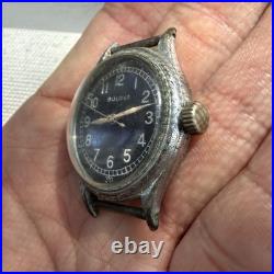 Vintage Bulova A-11 WW2 Military Hack Wrist Watch Black Dial PARTS / REPAIR
