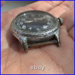Vintage Bulova A-11 WW2 Military Hack Wrist Watch Black Dial PARTS / REPAIR