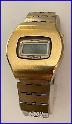 Vintage Bulova AccuQuartz Watch 10k R. G. P Back 2260 Bulova lcd REPAIR OR PARTS