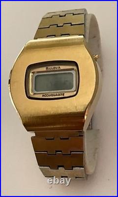 Vintage Bulova AccuQuartz Watch 10k R. G. P Back 2260 Bulova lcd REPAIR OR PARTS
