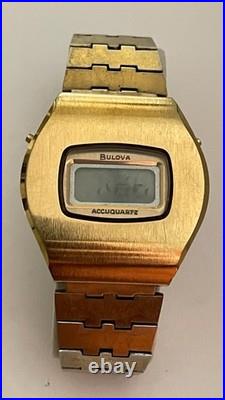 Vintage Bulova AccuQuartz Watch 10k R. G. P Back 2260 Bulova lcd REPAIR OR PARTS