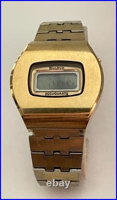 Vintage Bulova AccuQuartz Watch 10k R. G. P Back 2260 Bulova lcd REPAIR OR PARTS