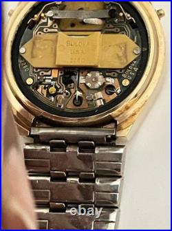 Vintage Bulova AccuQuartz Watch 10k R. G. P Back 2260 Bulova lcd REPAIR OR PARTS